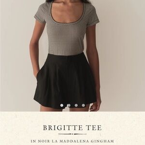Dôen BRIGITTE TEE IN NOIR LA MADDALENA GINGHAM-XS